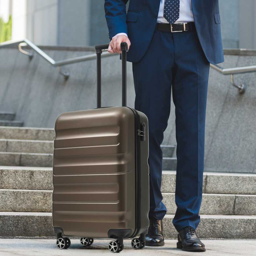 Hardshell ABS Carry-On Luggage with Spinner Wheels, Lightweight Travel Suitcase Set with Foldable Duffel Bag for Men & Women, 20Inch