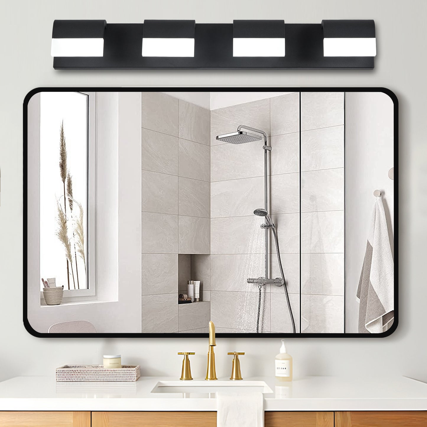 Modern Bathroom Vanity Lighting 4-Light LED Vanity Lights Over Mirror Bath Wall Lighting MLNshops]