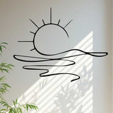 Minimalist Sunrise Wall Art in metal decor style