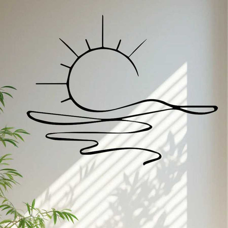 Minimalist Sunrise Wall Art in metal decor style