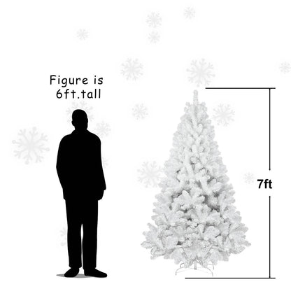 4ft White Christmas Tree with Memory Wire, 328 Tips Hinged Artificial PVC Tree, Easy Assembly Holiday Xmas Tree for Indoor Decor (Ornaments Not Included)