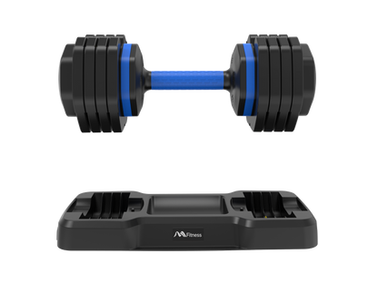 55lb Single Dumbbell with Anti-Slip Handle, Fast Adjust Weight by Turning Handle with Tray, Exercise Fitness Dumbbell Suitable for Full Body Workout MLNshops