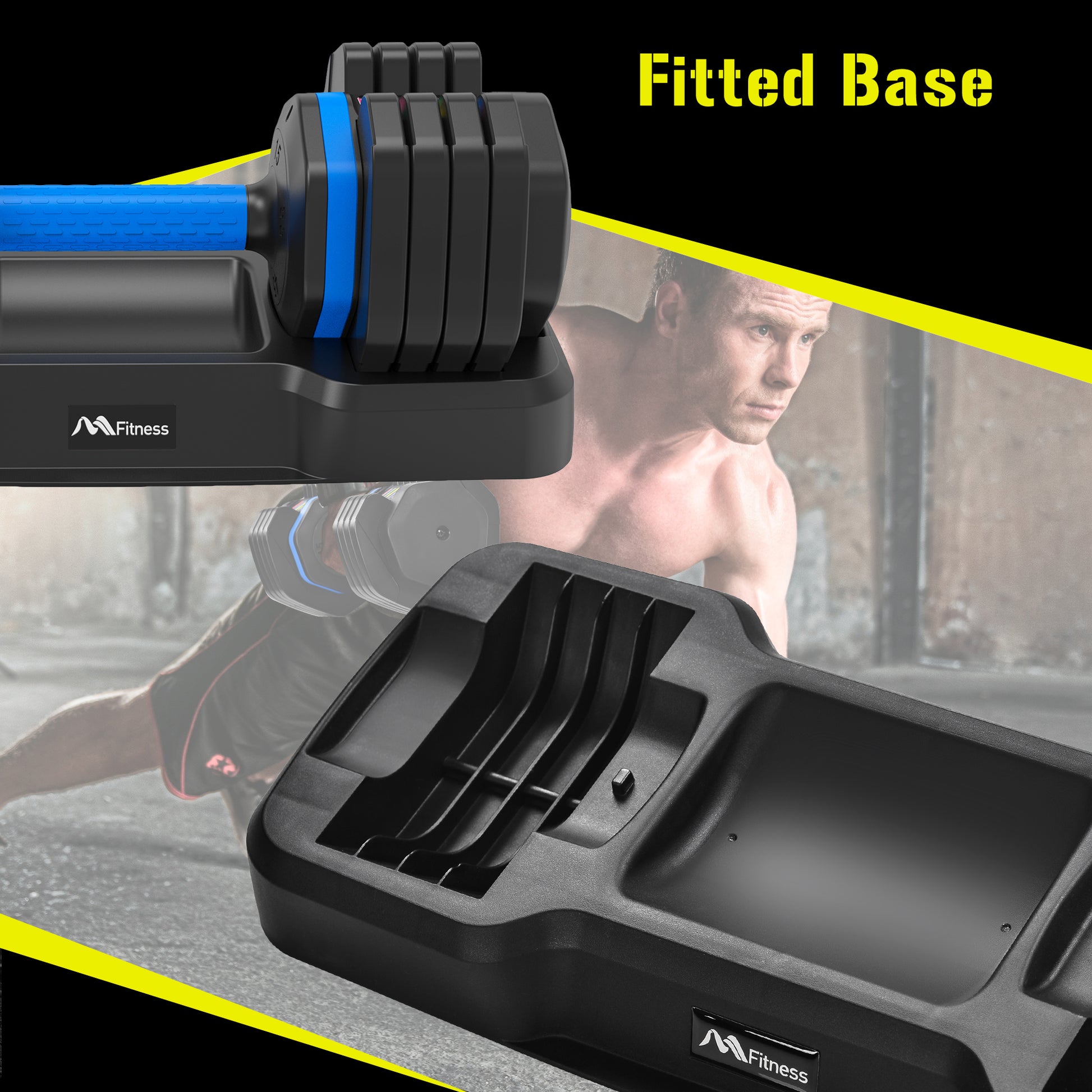 55lb Single Dumbbell with Anti-Slip Handle, Fast Adjust Weight by Turning Handle with Tray, Exercise Fitness Dumbbell Suitable for Full Body Workout MLNshops