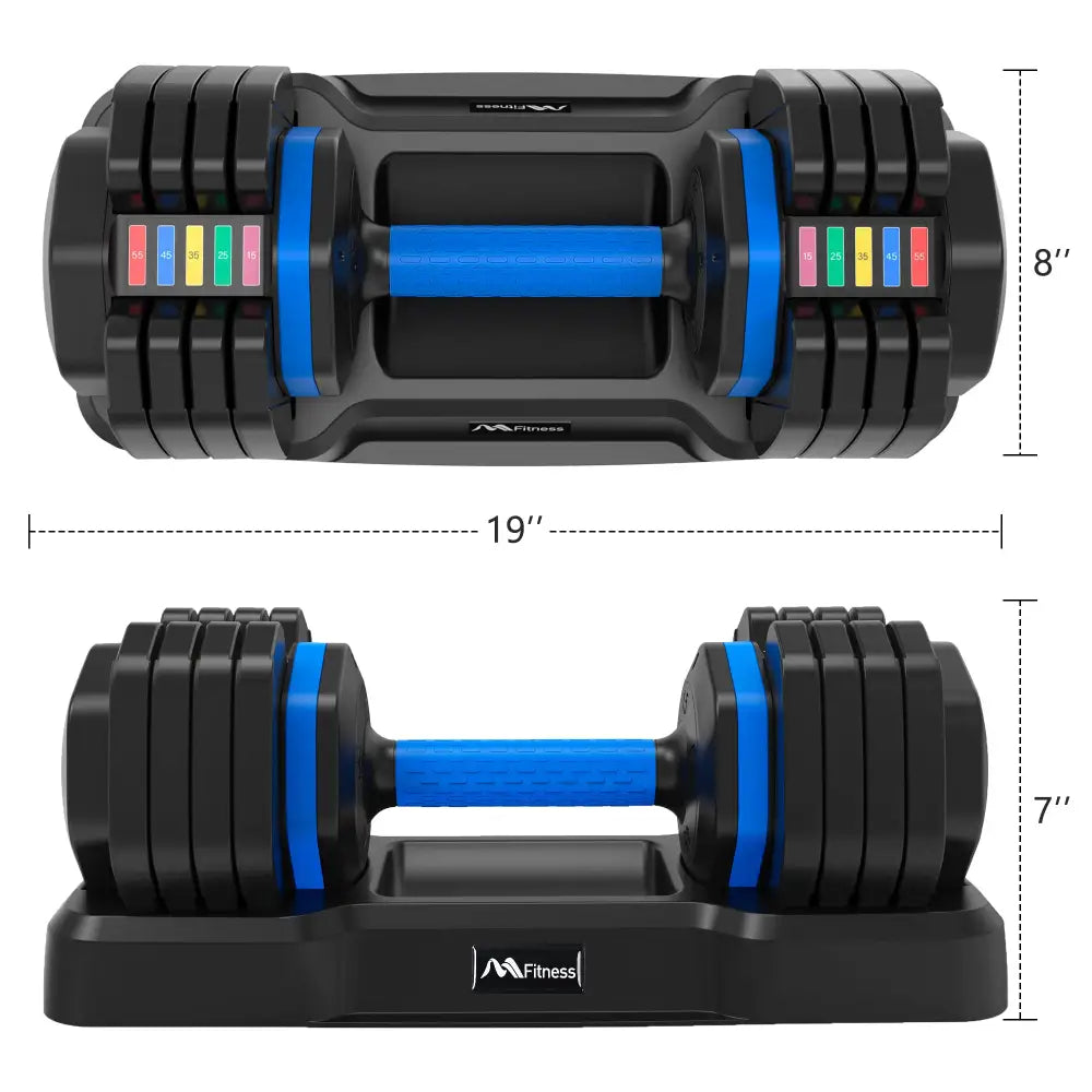 55lb Single Dumbbell with Anti-Slip Handle, Fast Adjust Weight by Turning Handle with Tray, Exercise Fitness Dumbbell Suitable for Full Body Workout MLNshops]