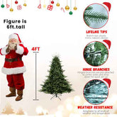 4 ft Christmas tree size chart with Santa figure