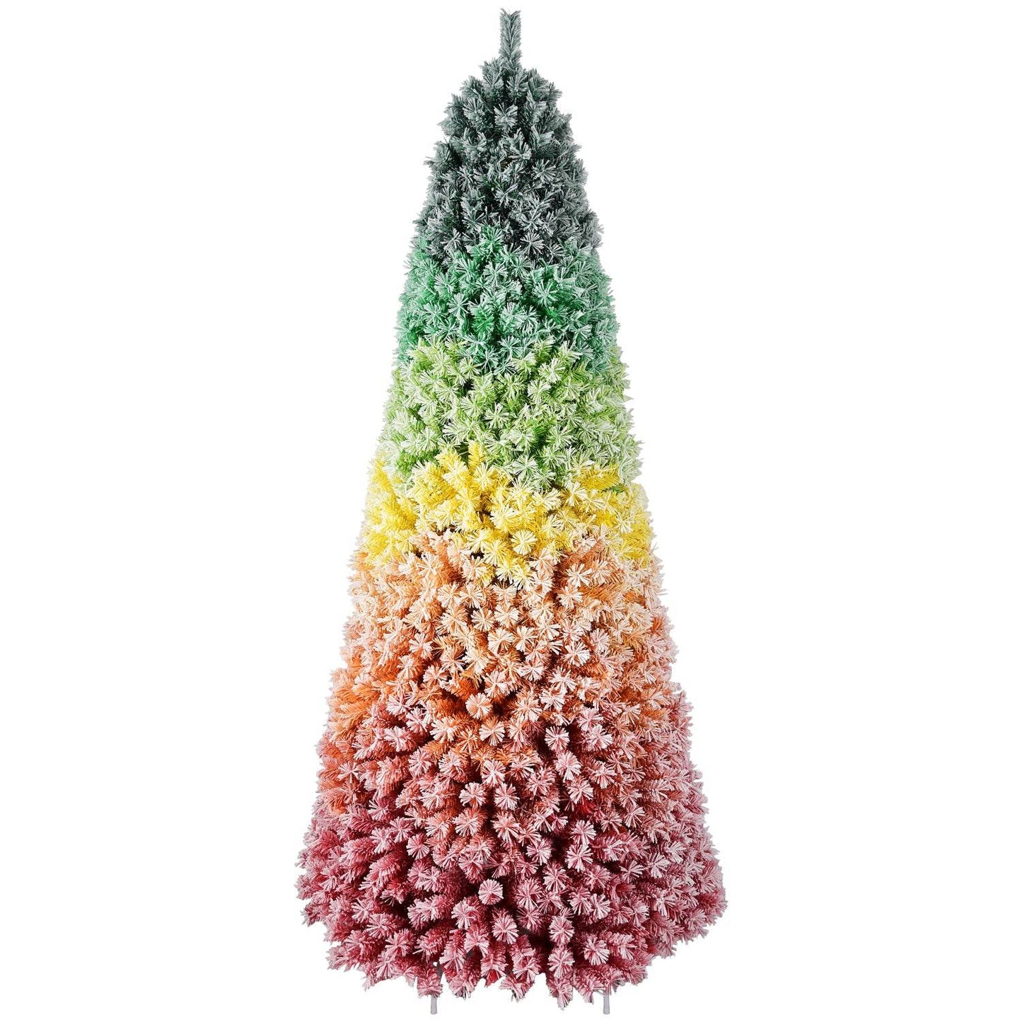 6ft Rainbow Flocked PVC Christmas Tree - Vivid Color