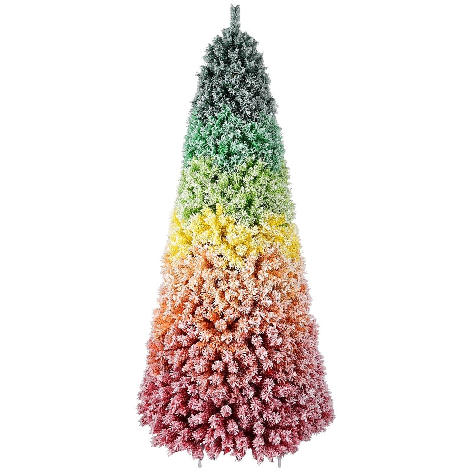 6ft Rainbow Flocked PVC Christmas Tree - Vivid Color