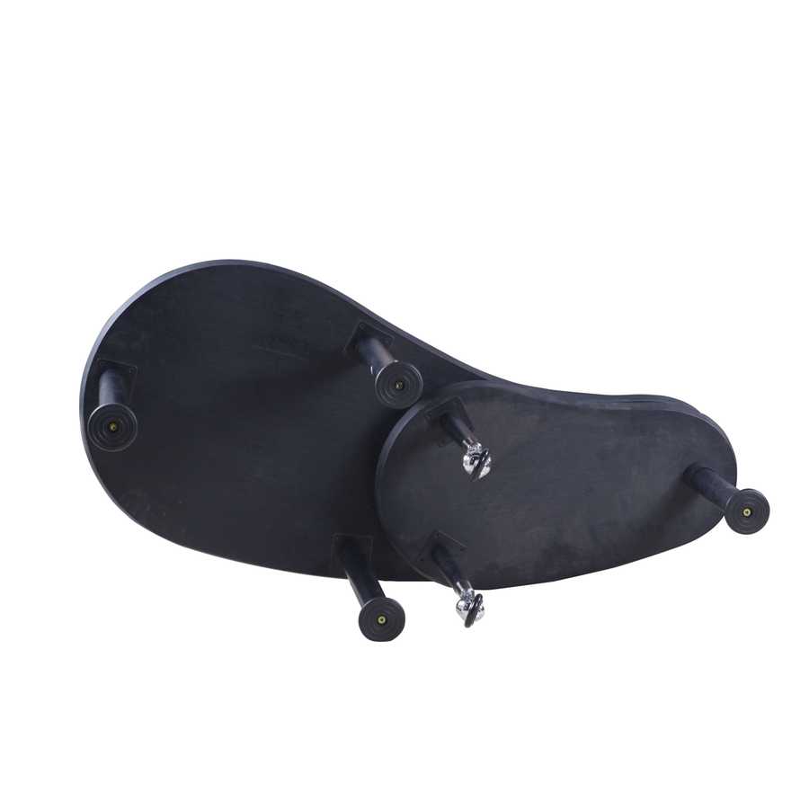 Underside of 360 Rotatable Coffee Table showing leg structure and rolling mechanism, highlighting its innovative storage design.