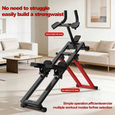 Fitness equipment in a living room setting with text promoting ease of use and multiple workout modes.
