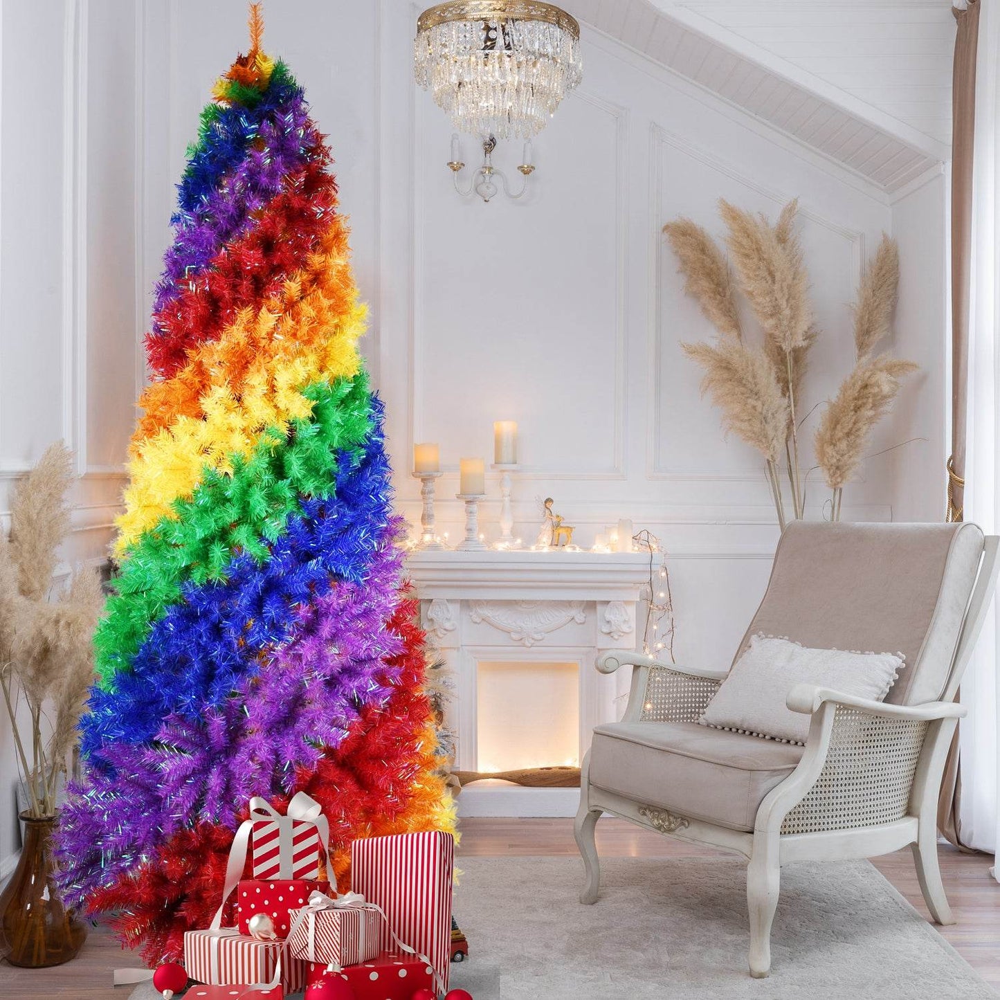 MLNshops Rainbow Spiral Christmas Tree - Vibrant Holiday