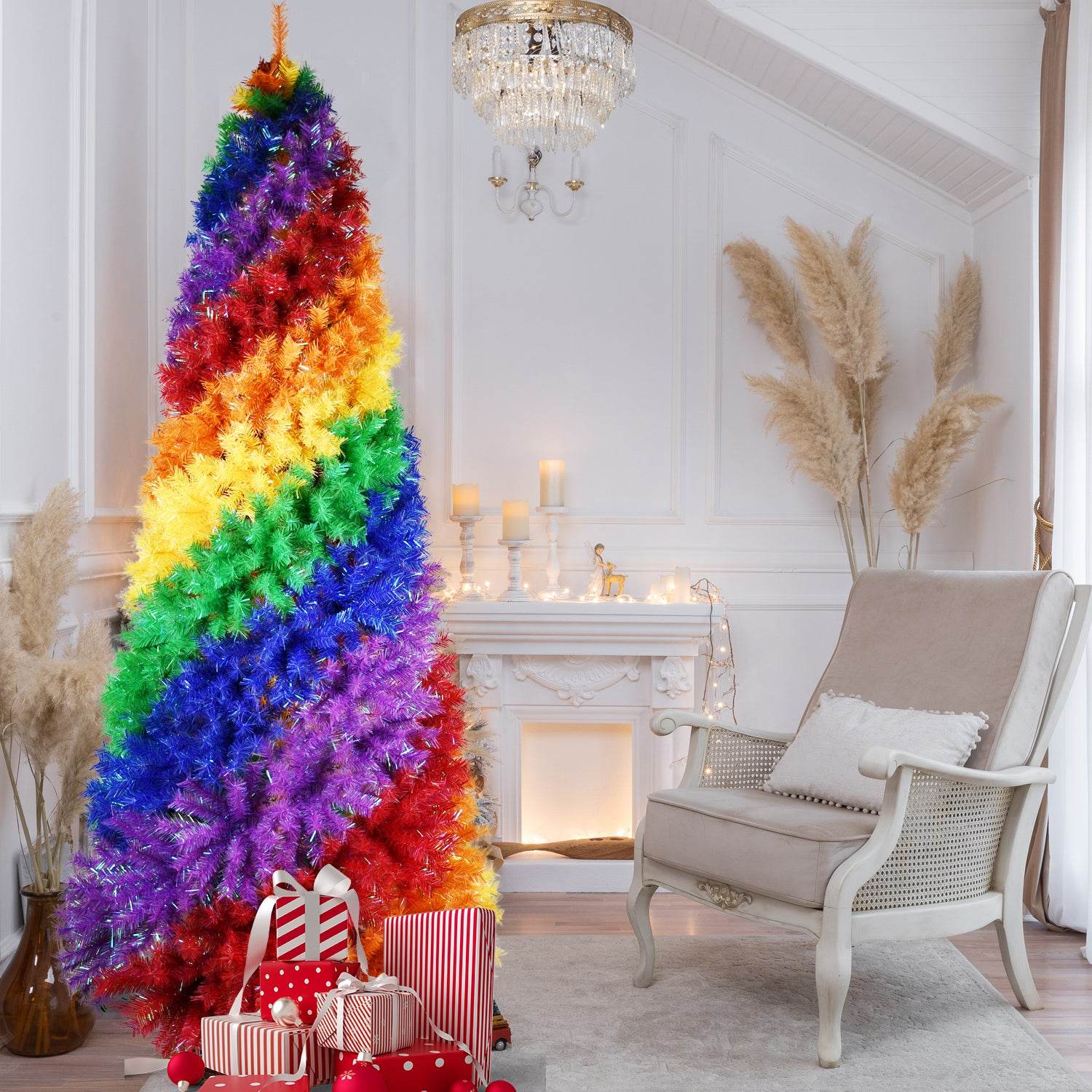 MLNshops Rainbow Spiral Christmas Tree - Vibrant Holiday