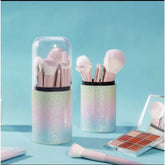 Lip & Makeup Brush Set - Seamless Makeup Tools | 3PCS & 10PCS in glittery gradient holders with soft bristles, ideal for blending and touch-ups.