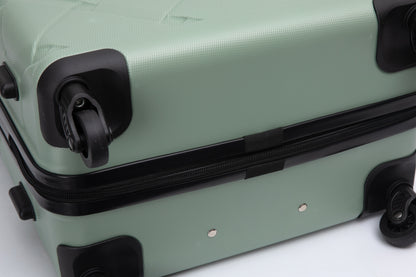 Hardshell Suitcase with Spinner Wheels ABS Luggage Sets Lightweight Durable Suitcase,8-Piece Set (20/24/28+portable handbag + 4 pieces storage bag set) , GREEN