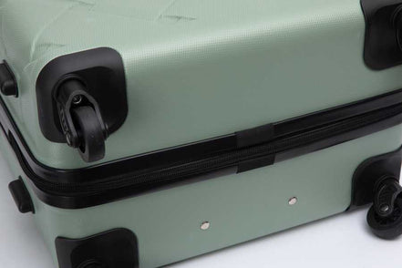 Hardshell Suitcase with Spinner Wheels ABS Luggage Sets Lightweight Durable Suitcase,8-Piece Set (20/24/28+portable handbag + 4 pieces storage bag set) , GREEN