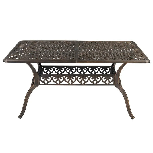 59in Desktop Mosaic Garden Cast Aluminum Table Bronze(WITHOUT CHAIRS) MLNshops]