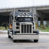 Large truck model on a road with a blurred background