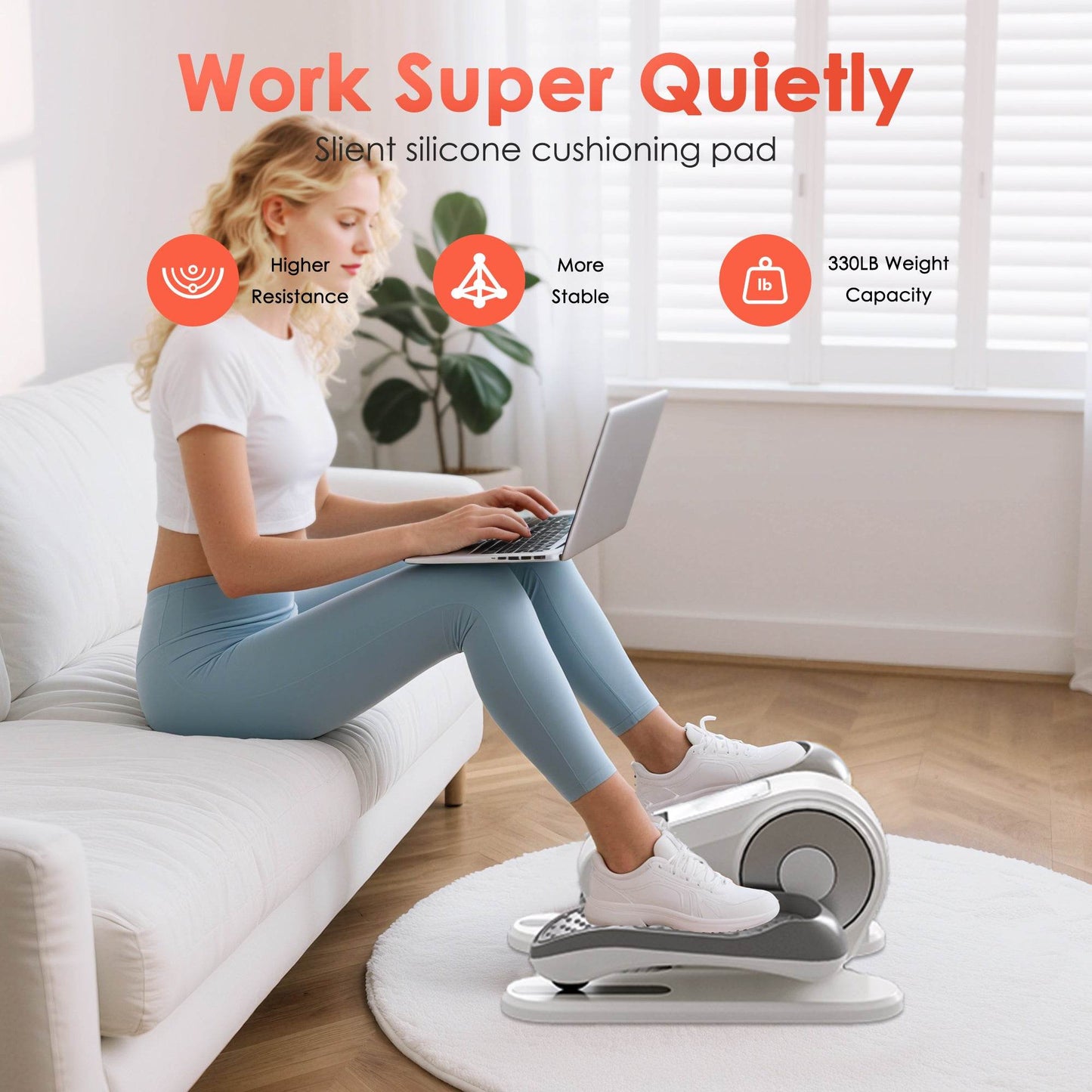 Silent Seated Elliptical Machine for Seniors - 12 Speeds