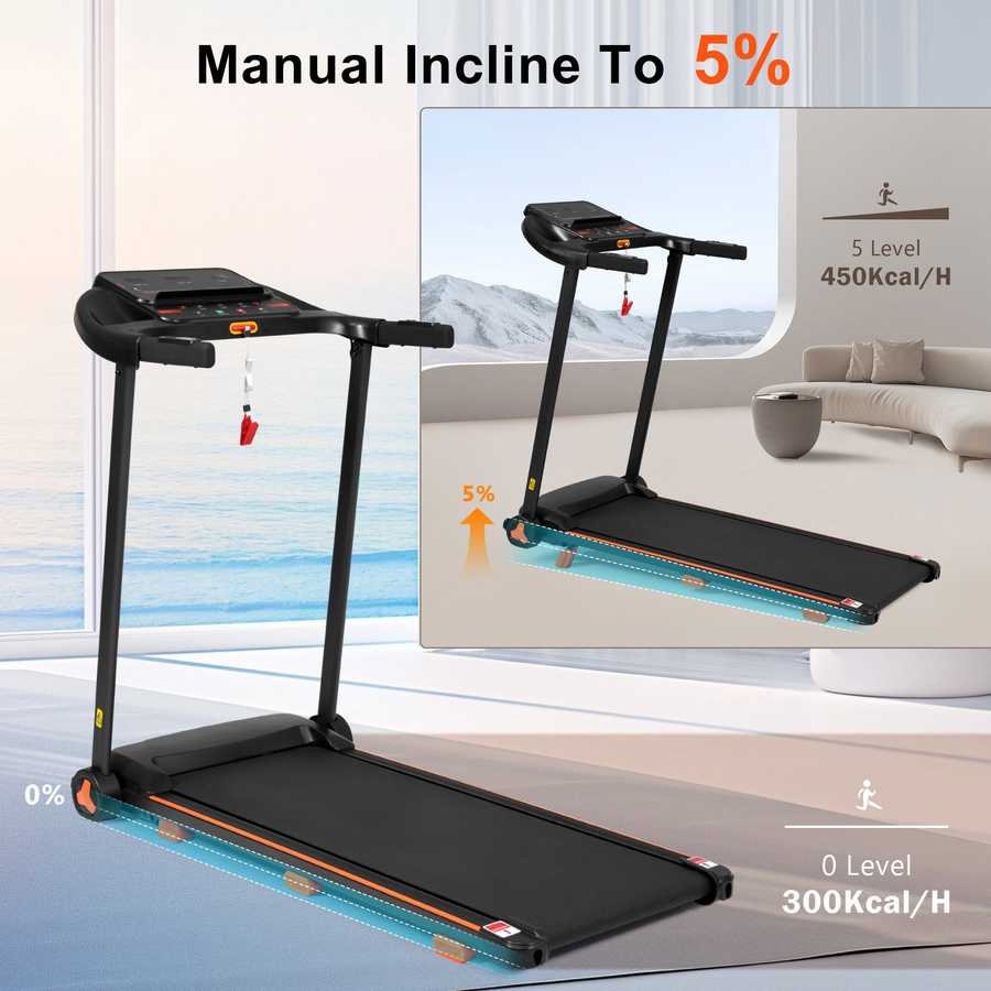 Treadmill with adjustable incline and shock absorption system