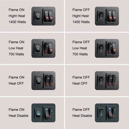 17 inch Freestanding Electric Fireplace Stove heater with 3D Flame effect,Black