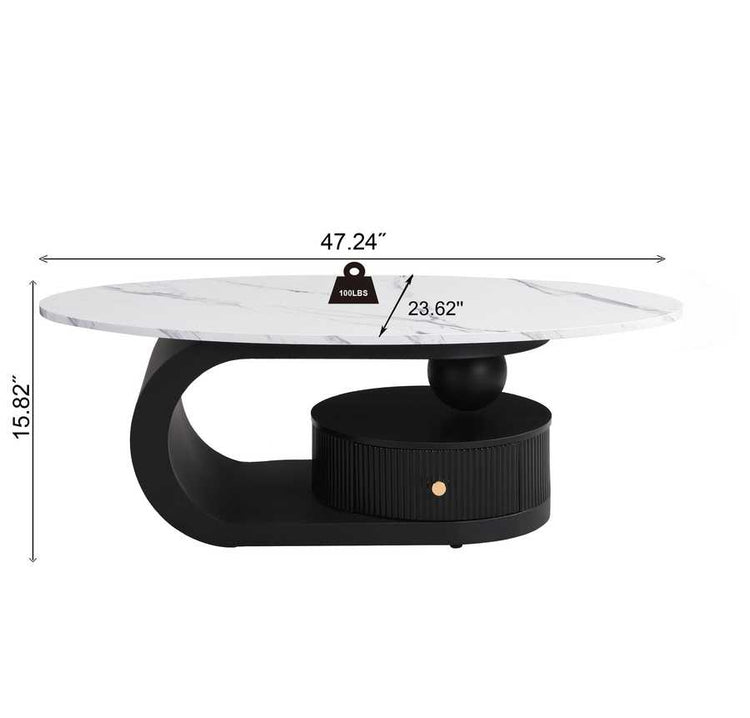 Dimensions of oval coffee table from Nesting Coffee Table Set - 47.24&