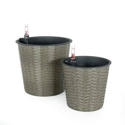 a couple of baskets sitting next to each other