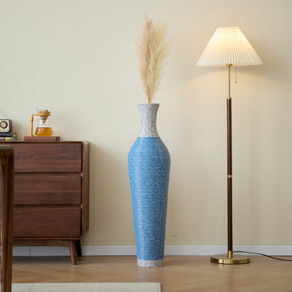 39-inch floor vase decor with pampas grass beside a floor lamp, enhancing the cozy ambiance of a modern living space.