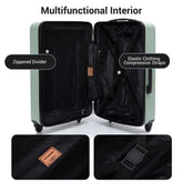 Hardshell Suitcase with Spinner Wheels ABS Luggage Sets Lightweight Durable Suitcase,8-Piece Set (20/24/28+portable handbag + 4 pieces storage bag set) , GREEN