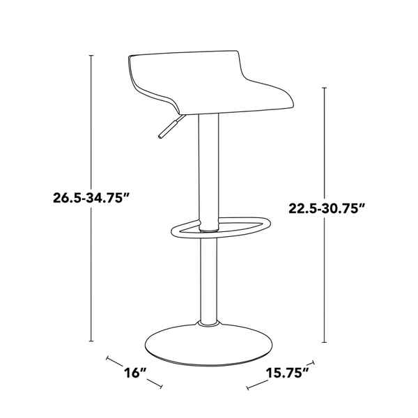 Antique Metal Barstools Set of 2 with Faux Leather