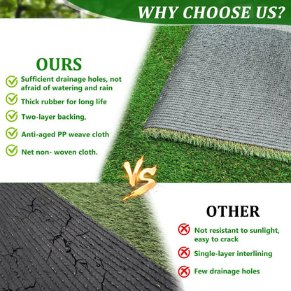 5FTX8FT Outdoor Artificial Grass Runner Rug, Thick Realistic Fake Grass Roll Decor Patio Balcony Garden Lawn, Dog Pets Turf Drain Mat, 1.38" Pile Height MLNshops]