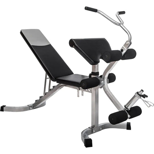 6+3 Positions Adjustable Weight Bench with Leg Extension - Olympic Utility Benches with Preacher Curl MLNshops]