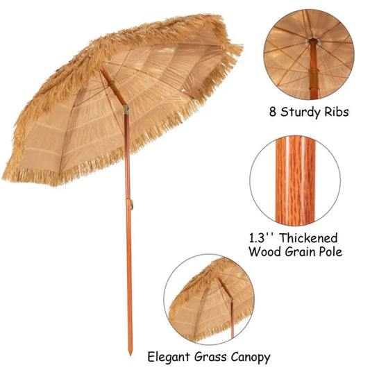 6.5-foot portable beach umbrella with adjustable tilt MLNshops]