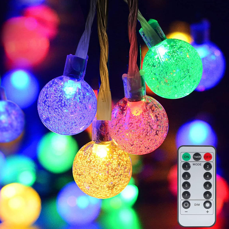 60 LED Outdoor Colorful Globe String Fairy LED Lights- Solar Powered