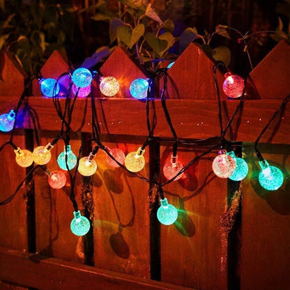 60 LED Outdoor Colorful Globe String Fairy LED Lights- Solar Powered
