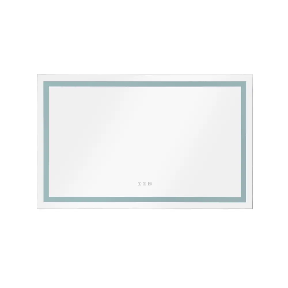 60 in. W x 30 in. H Frameless LED Single Bathroom Vanity Mirror in Polished Crystal Bathroom Vanity LED Mirror with 3 Color Lights Mirror MLNshops]