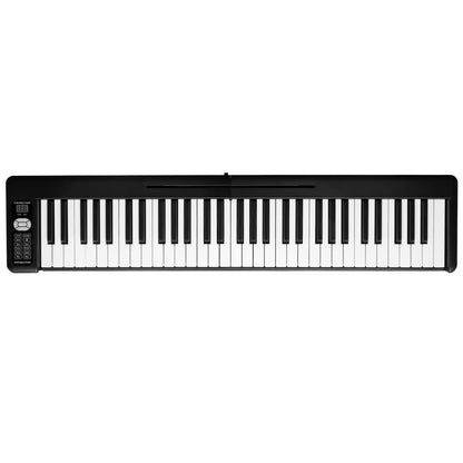 61 Key Semi-weighted Konix Keyboard Foldable Electric Digital Piano Support USB/MIDI with Bluetooth， Built-in Double Speakers