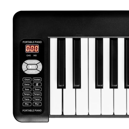 61 Key Semi-weighted Konix Keyboard Foldable Electric Digital Piano Support USB/MIDI with Bluetooth， Built-in Double Speakers