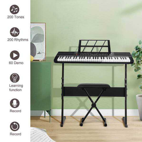 61 Key Keyboard Piano with Stand by MLNshops