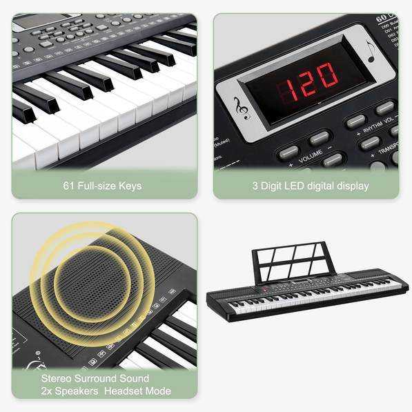 61 Key Keyboard Piano with Stand by MLNshops