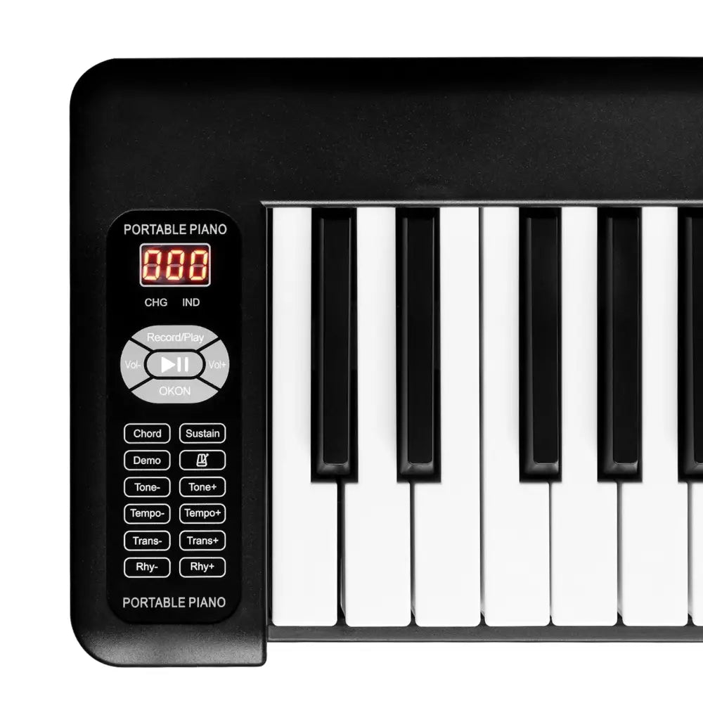 61 Key Semi-weighted Konix Keyboard Foldable Electric Digital Piano Support USB/MIDI with Bluetooth， Built-in Double Speakers MLNshops]