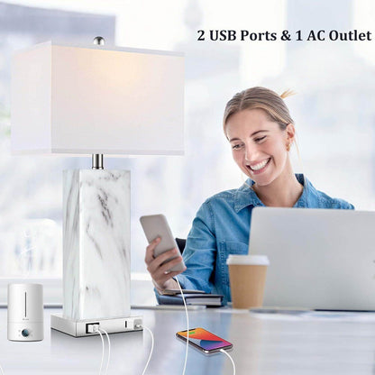 Modern Touch Control Table Lamps Set with USB Port