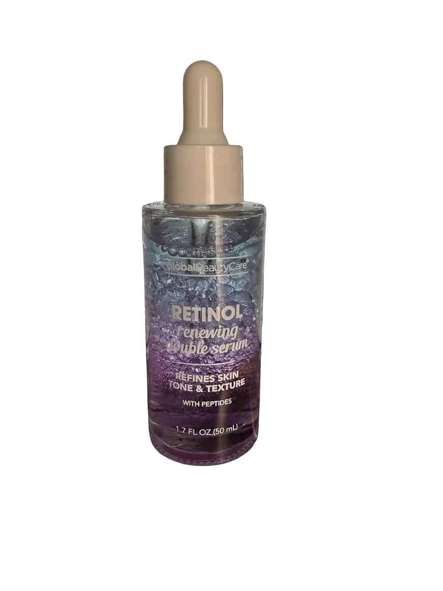 Skincare serum bottle with dropper on a White background