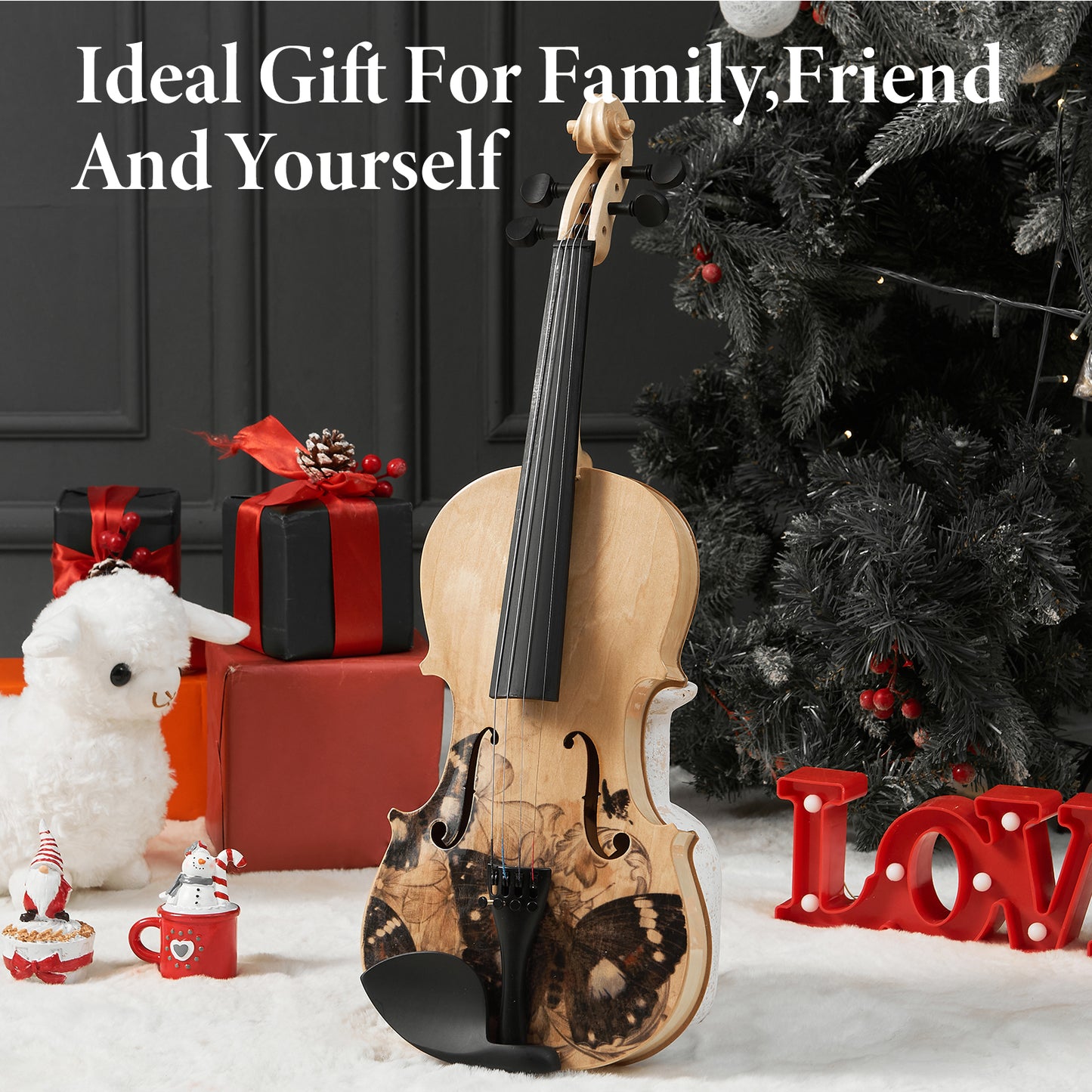 Professional 4/4 Full-Size Violin - Premium Sound, Durable & Lightweight Design with Complete Accessories, Exquisite Handcrafted Finish, Ideal Unique Gift for Musicians Default Title