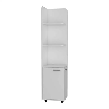 62H" Tall Corner Cabinet with 3-Tier Shelf and 2-Door, White MLNshops]