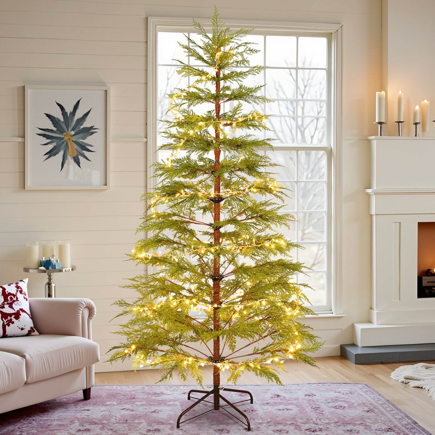 6ft Realistic LED Christmas Tree with Metal Stand - 612 Tips