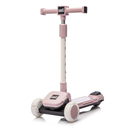 Pink kids' scooter with flashing wheels and adjustable handlebar