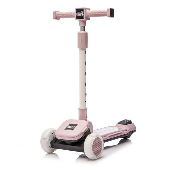 Pink kids' scooter with flashing wheels and adjustable handlebar