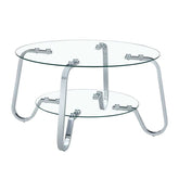 Standalone view of Vintage Metal Frame Glass Coffee Table 31.5&