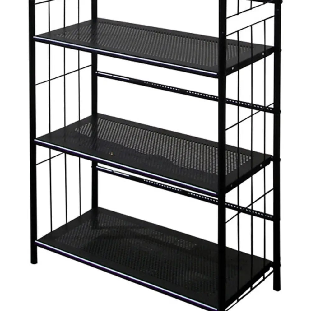 64" Tall 5-Tier Corner Metal Bookcase, Book Shelf, Black finish MLNshops]