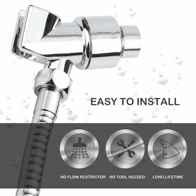 Chrome shower head with text &