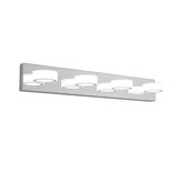 Black wall-mounted light fixture with clear glass shades on a white background